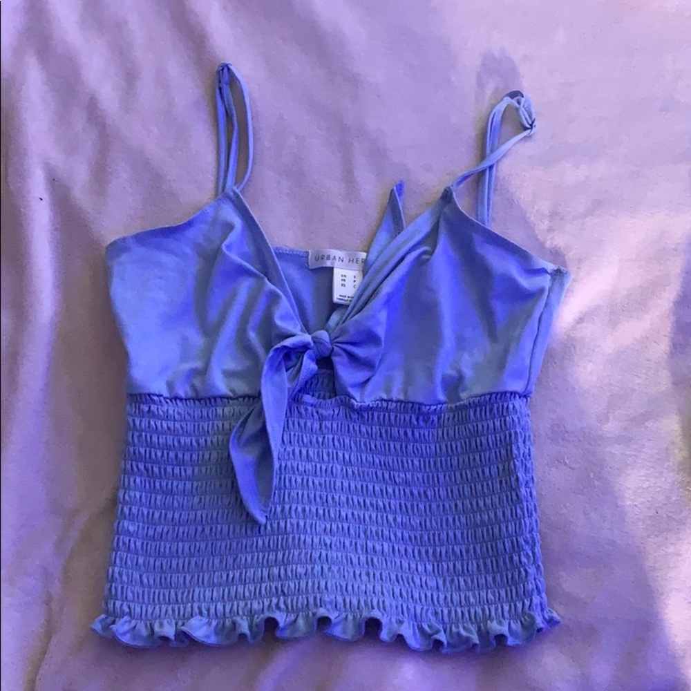 White blue crop top